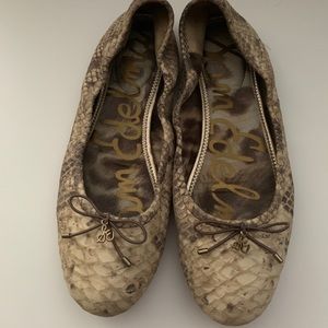 Sam Edelman Leather Snakeskin Felicia Flats Sz. 10